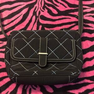 Vera Bradley Black and Blue Quilted Crossbody Bag